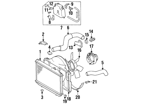 1998 Lexus SC300 Radiator & Components Fan Blade Diagram for 16361-46040