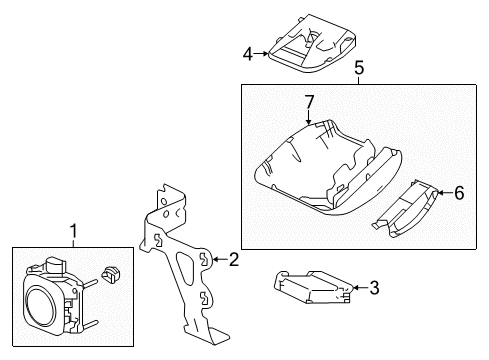 2017 Honda Accord Electrical Components Radar Sub Assy Diagram for 36802-T2A-A05