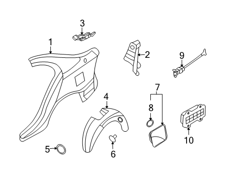 2006 Kia Optima Fuel Door Guard Assembly-Rear Wheel Diagram for 868212G001