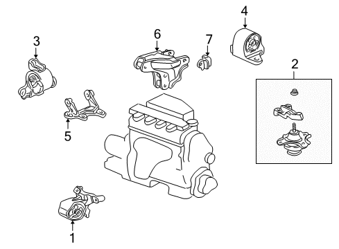 2004 Honda Civic Engine & Trans Mounting Stopper, FR. Engine (MT) Diagram for 50840-S5B-010
