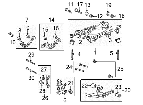 2013 Buick LaCrosse Rear Suspension Components, Lower Control Arm, Upper Control Arm, Stabilizer Bar Link Asm-Rear Suspension Diagram for 13233559