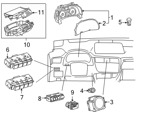 2019 Lexus RX350L Cluster & Switches, Instrument Panel Meter Assy, Combination Diagram for 83800-48Y40