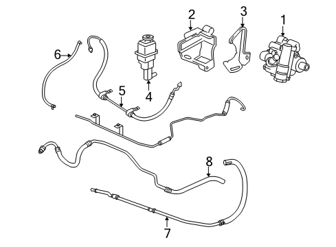 2008 Chrysler Sebring P/S Pump & Hoses, Steering Gear & Linkage Hose-Power Steering Pressure Diagram for 5085325AH