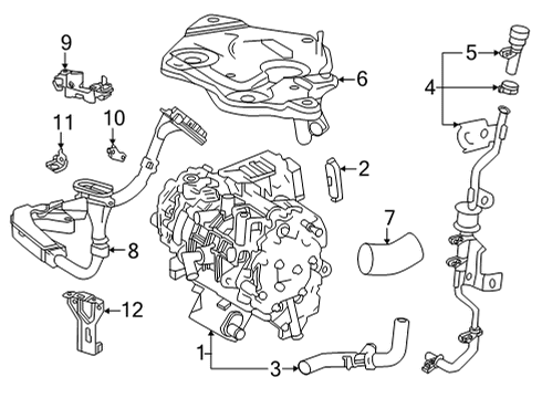 2022 Toyota Mirai Motor & Components Air Hose Diagram for 17341-77010