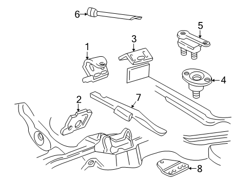 2002 Oldsmobile Bravada Engine & Trans Mounting Bracket Asm-Engine Mount Diagram for 15725993