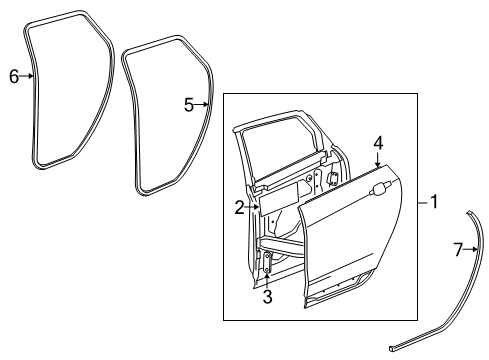 2010 Cadillac SRX Rear Door Window Regulator Diagram for 22847912