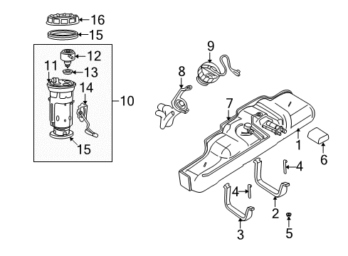 2000 Dodge Ram 1500 Van Fuel System Components Tube-Fuel Filler Diagram for 52127944AL