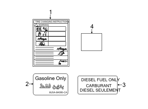 2014 Ford F-350 Super Duty Information Labels Fuel Label Diagram for 8U5Z-9A095-C