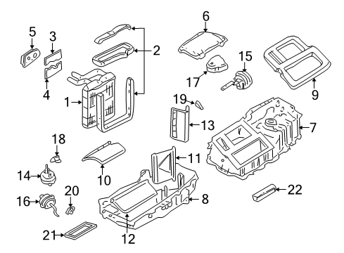 2000 Oldsmobile Bravada Heater Core & Control Valve Actuator Kit, Mode Valve Diagram for 52494116
