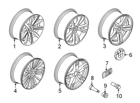 2019 BMW 640i Gran Coupe Wheels Disc Wheel Light Alloy Dekor Silver 2 Diagram for 36117843718