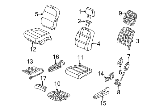 2005 Acura MDX Heated Seats Switch Assembly, Passenger Side Heated Seat Diagram for 35600-S3V-A01