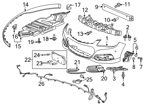 2015 Chevrolet SS Parking Aid Outer Bracket Diagram for 92294116