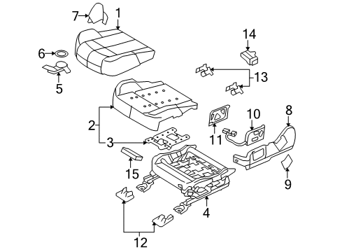 2009 Lincoln MKS Front Seat Components Seat Cushion Pad Diagram for 8A5Z-54632A22-B