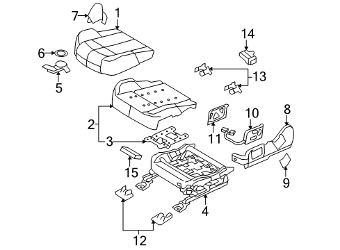 2013 Lincoln MKS Front Seat Components Seat Cushion Pad Diagram for DA5Z-54632A23-B