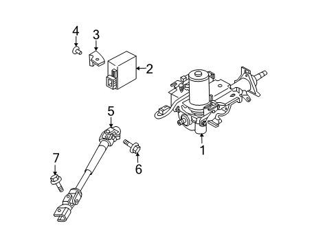 2010 Nissan Versa Steering Column & Wheel, Steering Gear & Linkage Controller Assy-Power Steering Diagram for 28500-ZW80A