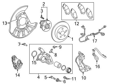 2019 Lexus ES300h Parking Brake Caliper Support Diagram for 47821-10030