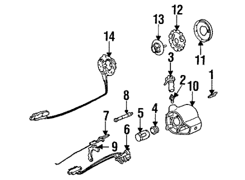 1984 Buick Century Steering Column, Steering Wheel Rack, Ignition Switch Actuator (W/Rod) Diagram for 7831403