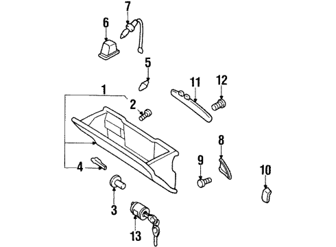 1999 Infiniti G20 Glove Box Lamp Assembly-Glove Box Diagram for 26475-7J100