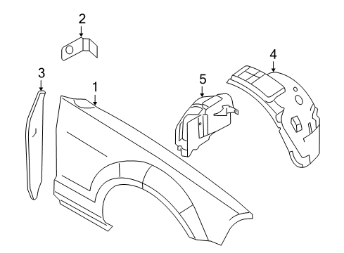 2007 Ford Mustang Fender & Components Fender Diagram for 5R3Z-16006-BA