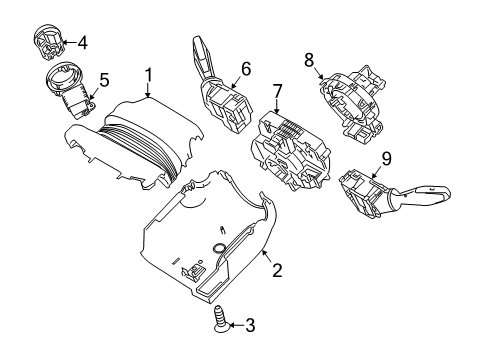 2014 Ford Fiesta Shroud, Switches & Levers Lower Shroud Diagram for BE8Z-3530-AB