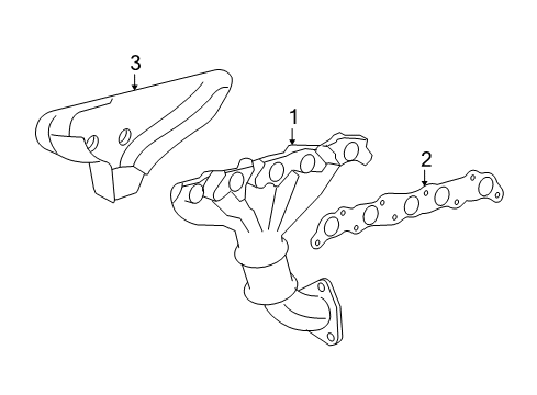 2009 Hummer H3 Exhaust Manifold Shield, Exhaust Manifold Heat Diagram for 12619751