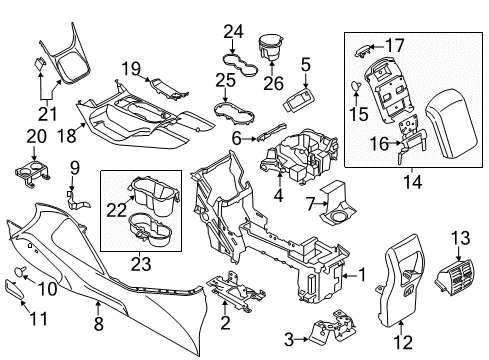 2016 Ford C-Max Center Console Panel Diagram for CJ5Z-78045C22-AA