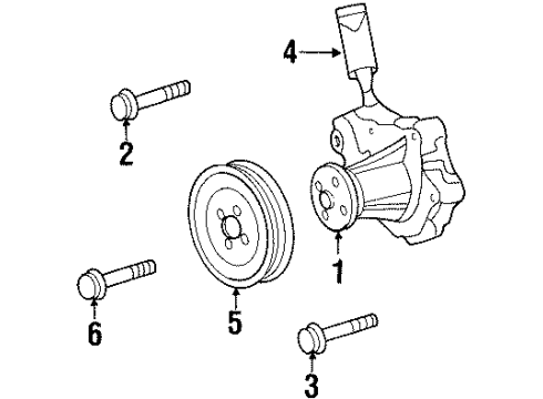 1994 Nissan Quest Water Pump Bolt Diagram for 21012-V5011