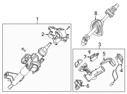 2012 Chevrolet Captiva Sport Steering Column, Steering Wheel Steering Gear Coupling Shaft Diagram for 20871475