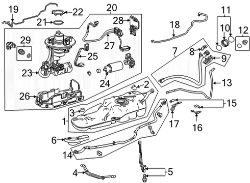 2021 Toyota Highlander Senders Fuel Pump Assembly Diagram for 77020-0E150