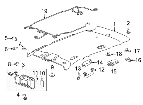 2018 Buick Envision Interior Trim - Roof Harness Diagram for 23226985