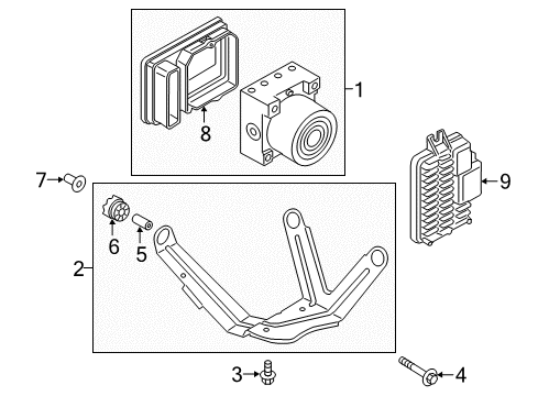 2014 BMW i3 ABS Components Bracket Hydro Unit Diagram for 34516850470