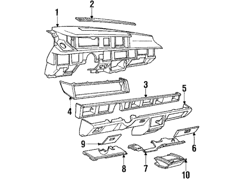 1985 Oldsmobile 98 Instrument Panel Accessory Tray Diagram for 22516379