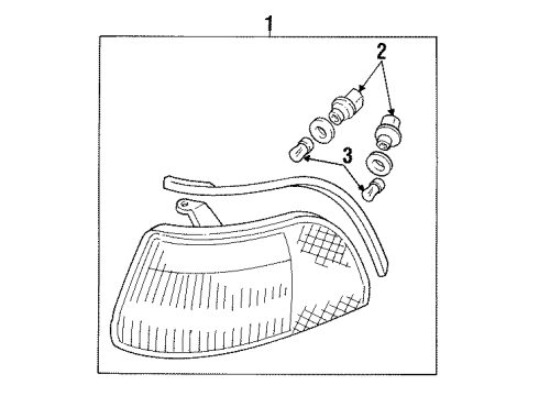 1991 Acura Integra Side Marker Lamps Light Assembly, Left Front Position &Side Marker Diagram for 33850-SK7-A01