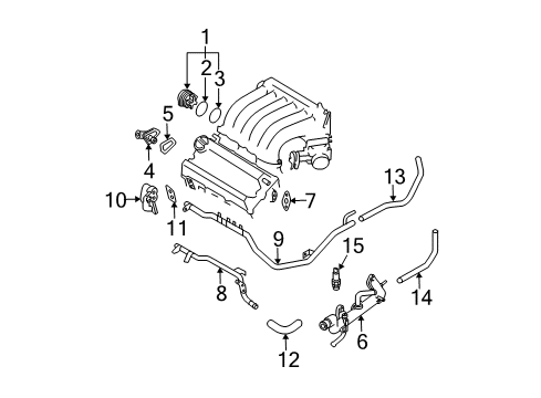 2003 Nissan Murano Powertrain Control Engine Control Module Diagram for 23710-CA011