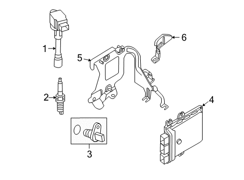 2011 Nissan Altima Powertrain Control Engine Control Module Diagram for 23710-ZX51A