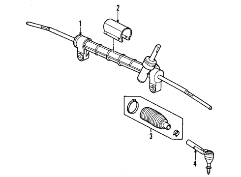 2002 Saturn Vue Steering Column & Wheel, Steering Gear & Linkage Gear Assembly Diagram for 15797215