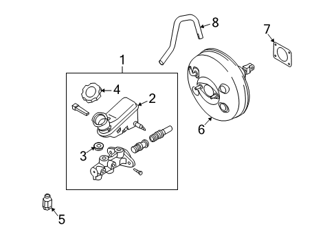 2010 Kia Soul Hydraulic System Reservoir-Master Cylinder Diagram for 585112K500