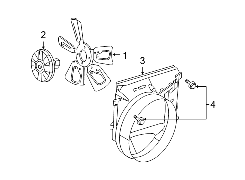 2008 Dodge Ram 2500 Cooling System, Radiator, Water Pump, Cooling Fan SHROUD-Fan Diagram for 52028851AF