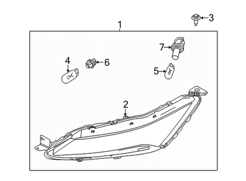 2021 Nissan Rogue Combination Lamps Body Assy-Front Combination Lamp, RH Diagram for 26124-6RR0D