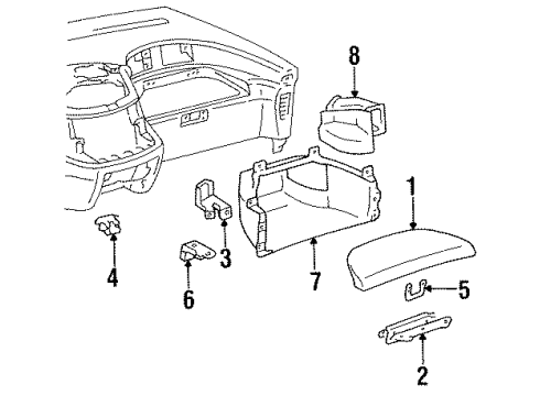 1991 Toyota Previa Glove Box Latch Diagram for 55465-28030