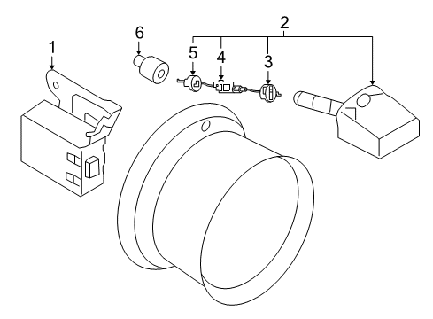 2010 Nissan 370Z Tire Pressure Monitoring Antenna Tire Pressure Diagram for 40740-1EA2A