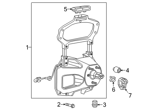 2022 Jeep Wrangler Spare Tire Carrier & Components, Electrical Components Spare Tire Diagram for 68474054AG