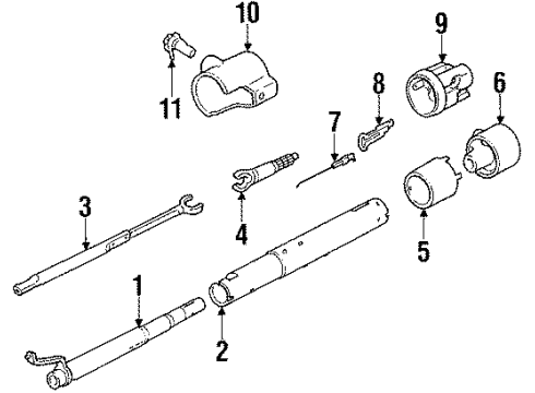 1985 Chevrolet Citation II Steering Column Components, Steering Gear & Linkage Pulley, P/S Pump Diagram for 14025547