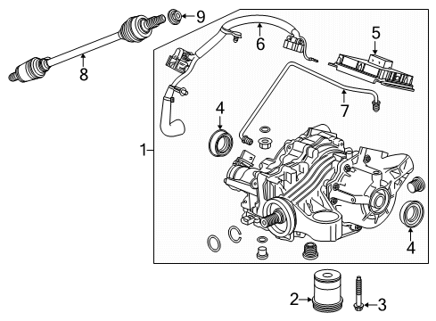 2019 Cadillac XT4 Axle & Differential - Rear Differential Assembly Diagram for 84672963