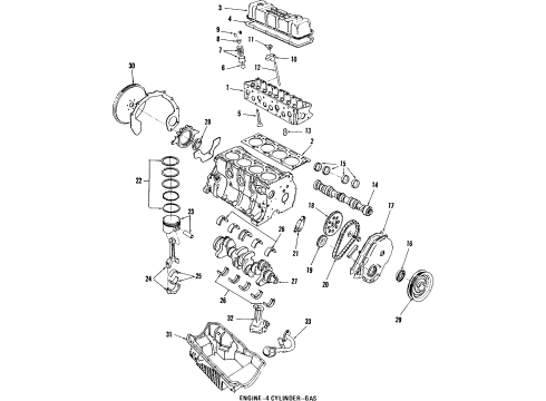 1987 Ford Tempo Engine Parts, Mounts, Cylinder Head & Valves, Camshaft & Timing, Oil Pan, Oil Pump, Crankshaft & Bearings, Pistons, Rings & Bearings Fuel Pump Diagram for E73Z9H307BA