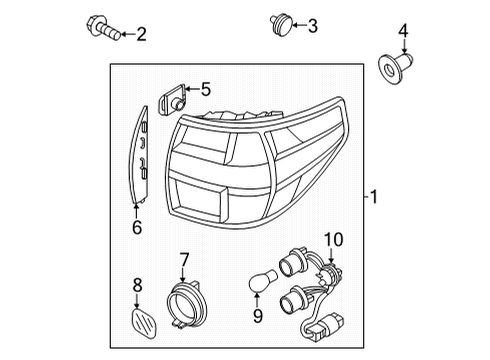 2022 Hyundai Santa Cruz Tail Lamps LAMP ASSY-REAR COMB OUTSIDE, RH Diagram for 92402-K5000