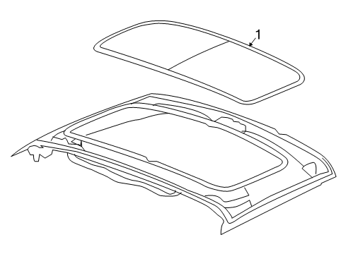 2009 Pontiac Solstice Interior Trim - Removable Top Headliner Diagram for 25814260