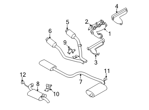 2000 Chrysler Concorde Exhaust Components Catalytic Converter & Pipe Diagram for 4581701AJ
