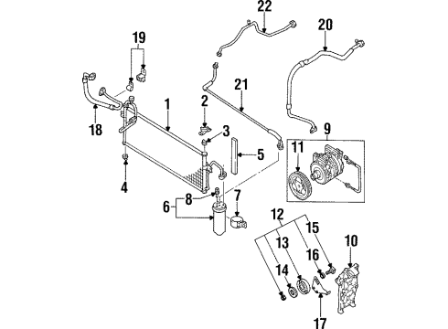 1999 Nissan Sentra A/C Condenser, Compressor & Lines Pipe-Front Cooler, High A Diagram for 92441-F4309