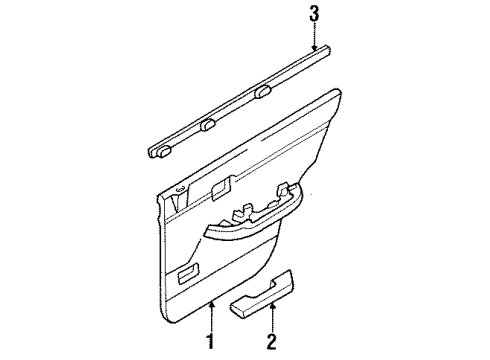 1987 Nissan Maxima Interior Trim - Rear Door WEATHERSTRIP Rear Door Inside RH Diagram for 82834-01E01